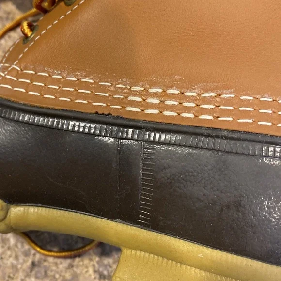 L. L. Bean Boots 8” Tan Brown 6M BM Waterproof Bottoms Duck Boots - Picture 10 of 17